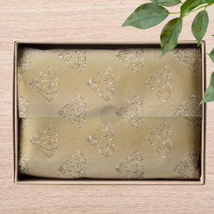 Gold Diamond Elegant Sparkle Wedding Engagement Tissue Paper