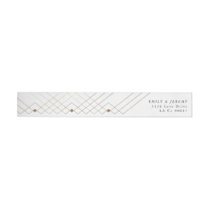 Gold Diamond Geometric Art Deco Gatsby Wedding Wrap Around Label