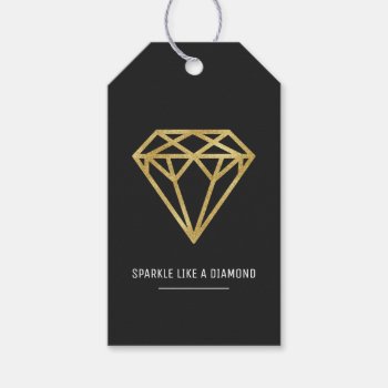 Gold Diamond Gift Tags by byDania at Zazzle
