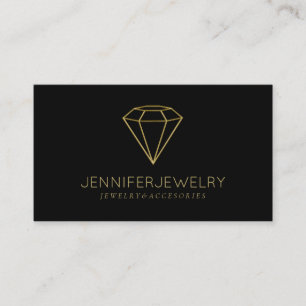 Gold Diamond Jewelry Business Card