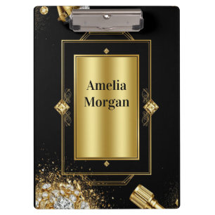 💎 Gold Diamond Jewelry Tools Notebook For Designe Clipboard