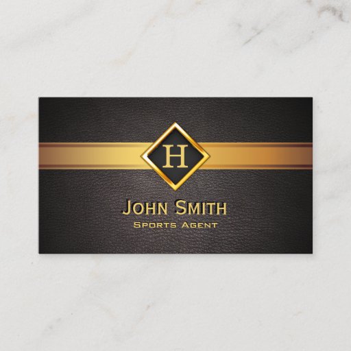 Customizable Gold Diamond Label Sports Agent Business Card