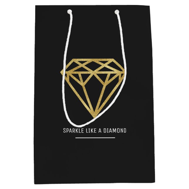 Gold Diamond Medium Gift Bag (Front)