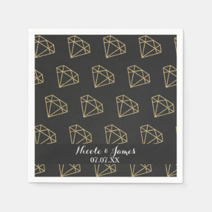Gold Diamond Modern Design Bachelorette Party Paper Napkins