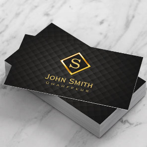 Gold Diamond Monogram Chauffeur Business Card