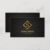 Gold Diamond Monogram Lawyer Business Card (Front/Back)