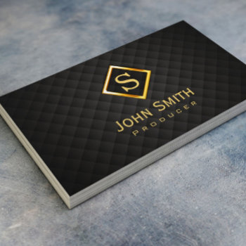 Gold Diamond Monogram Producer Business Card by cardfactory at Zazzle