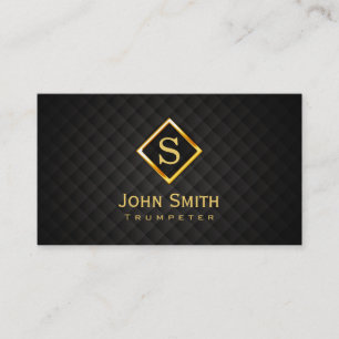 Gold Diamond Monogram Trumpeter Business Card