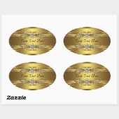 Gold Diamond Oval Sticker | Zazzle