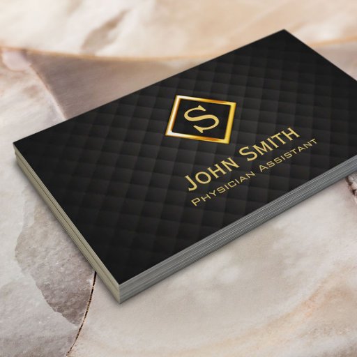 Customizable Gold Diamond Physician Assistant Business Card