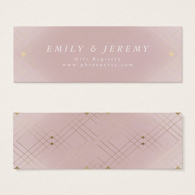 Gold Diamond Pink Geometric Deco Gatsby Wedding (Front & Back)