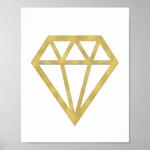 Gold Diamond Print Wall Decor Poster