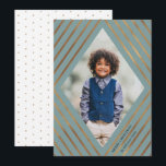 Gold Diamond Stripes Light Frame Photo Christmas Holiday Card<br><div class="desc">Send stylish holiday greetings with these beautiful Christmas photo cards, featuring faux gold foil stripes, forming a diamond shaped frame around your photo! The background is a light gray toned teal green - please let me know if you'd like to see this card in a different color! - Tracey at...</div>