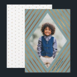 Gold Diamond Stripes Light Frame Photo Christmas Holiday Card<br><div class="desc">Send stylish holiday greetings with these beautiful Christmas photo cards, featuring faux gold foil stripes, forming a diamond shaped frame around your photo! The background is a light gray toned teal green - please let me know if you'd like to see this card in a different color! - Tracey at...</div>