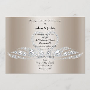 Gold Diamond SWAN ELEGANT WEDDING Invitation