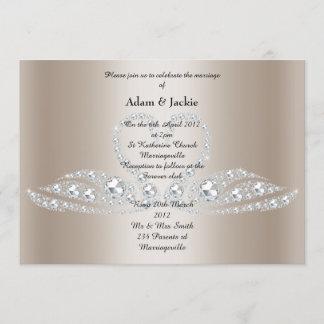 Gold Diamond SWAN ELEGANT WEDDING Invitation