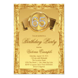 elegant 65th birthday invitations