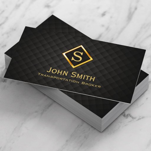 Customizable Gold Diamond Transportation Broker Business Card