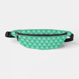 Gold Diamond Tufted Turquoise Fanny Pack