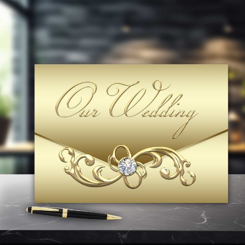 Gold Diamond Wedding Guest Book