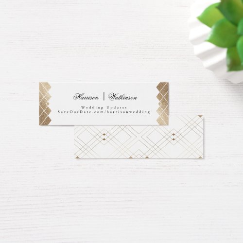 Gold Diamond White Geometric Deco Gatsby Wedding