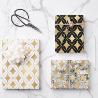Gold Diamond Wrapping Paper Sheets