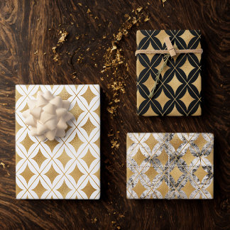 Gold Diamond Wrapping Paper Sheets