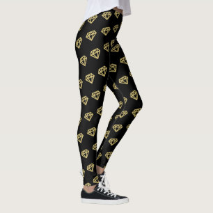 Gold Diamonds Gemstone Chic Bridal Party Wedding Leggings
