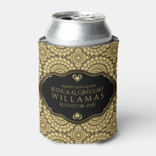Gold Diamonds Geometric Pattern Wedding Design Can Cooler