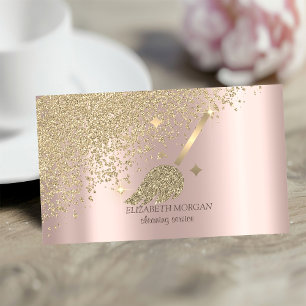 Gold Diamonds Glitter Broom Maid Cleaning House Business Card