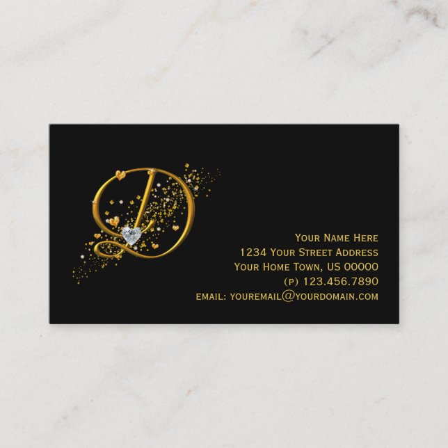 Gold & Diamonds Initial D Stardust Business Card (Front)