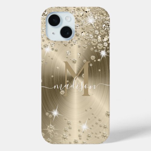  Gold Diamonds _ Personalized iPhone 15 Case