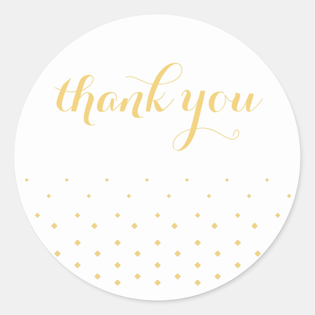 Gold Diamonds Thank You Sticker | Zazzle