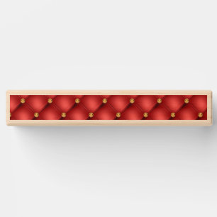 Gold Diamonds Tufted Leather Red Topple Tower