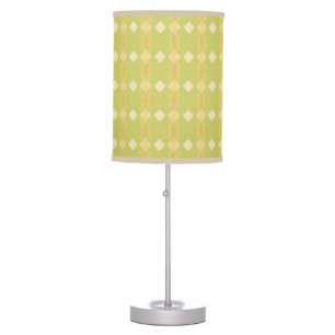Gold Diamonds Vertical Pattern Pale Green Table Lamp