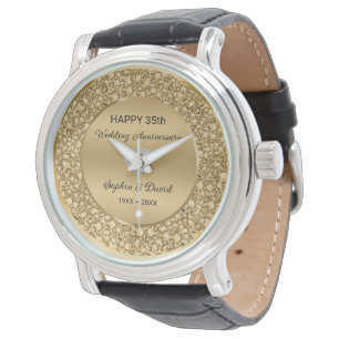 Gold Diamonds Wedding Anniversary Watch