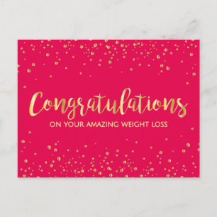 Gold Diet Congratulations Weight Loss Success Postcard