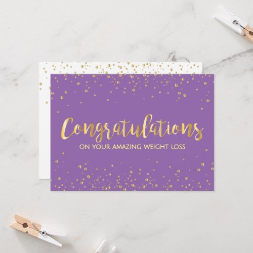 Gold Diet Slimming Weight Loss Congratulations Card