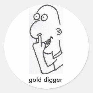 gold digger, gold digger classic round sticker
