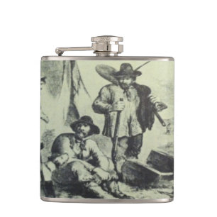 Gold Diggers Vintage Art Flask