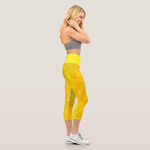 Gold Dinosaur Hide Capri Leggings