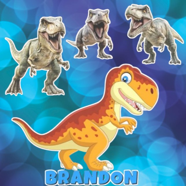  Gold Dinosaur Personalized Name Sticker (Create a unique touch with our Gold Dinosaur Personalized Name Sticker. )