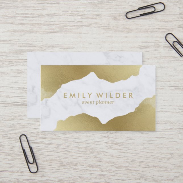 Gold Dipped Marble | Business Card (Front/Back In Situ)