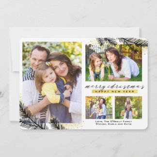 Gold Dipped Pine Branches Christmas | Holiday Card