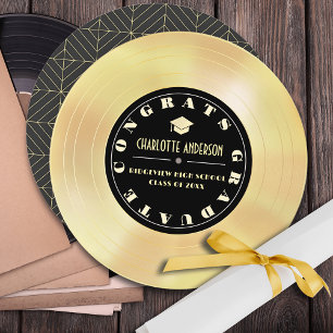 Gold Disc/Vinyl Record Graduation Announcement