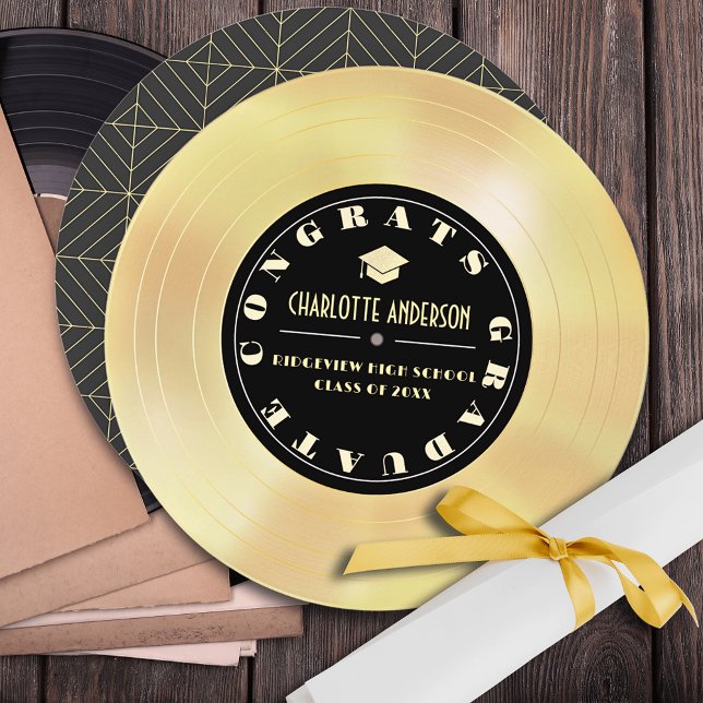 Gold Disc/Vinyl Record Graduation Announcement (Creator Uploaded)