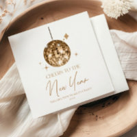 Gold Disco Ball Cheers New Years Eve Party 