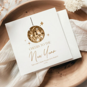 Gold Disco Ball Cheers New Years Eve Party  Napkins