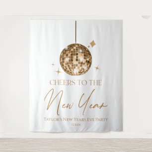 Gold Disco Ball Cheers New Years Eve Party Tapestry