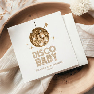 Gold Disco Ball 'Disco Baby' Baby Shower Napkins